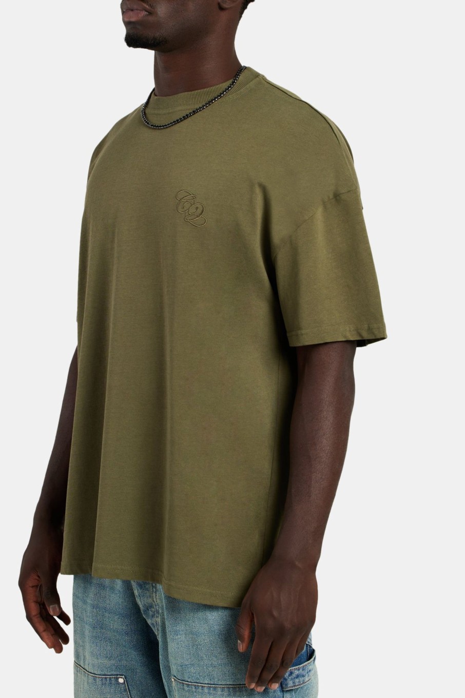 T-Shirts & Vests | cernucci T-Shirts & Vests Oversized C 3D Embroidered T-Shirt - Khaki