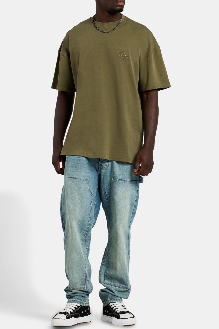 T-Shirts & Vests | cernucci T-Shirts & Vests Oversized C 3D Embroidered T-Shirt - Khaki