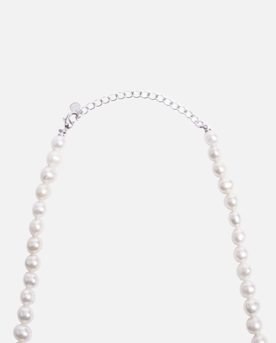 Necklaces | cernucci Necklaces 6Mm Pearl U0026 Face Motif Necklace