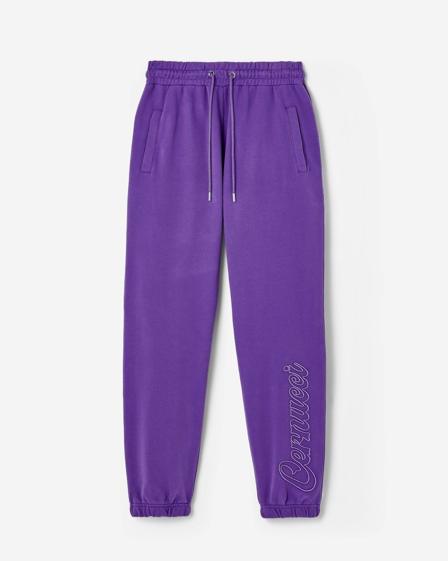 Trousers & Joggers | CLO-BOT-TRO Trousers & Joggers Cernucci Embroidered Jogger - Purple