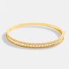 Bracelets & Bangles | JWL-BRA Bracelets & Bangles 5Mm Gold Plated Iced Baguette Cz Bangle