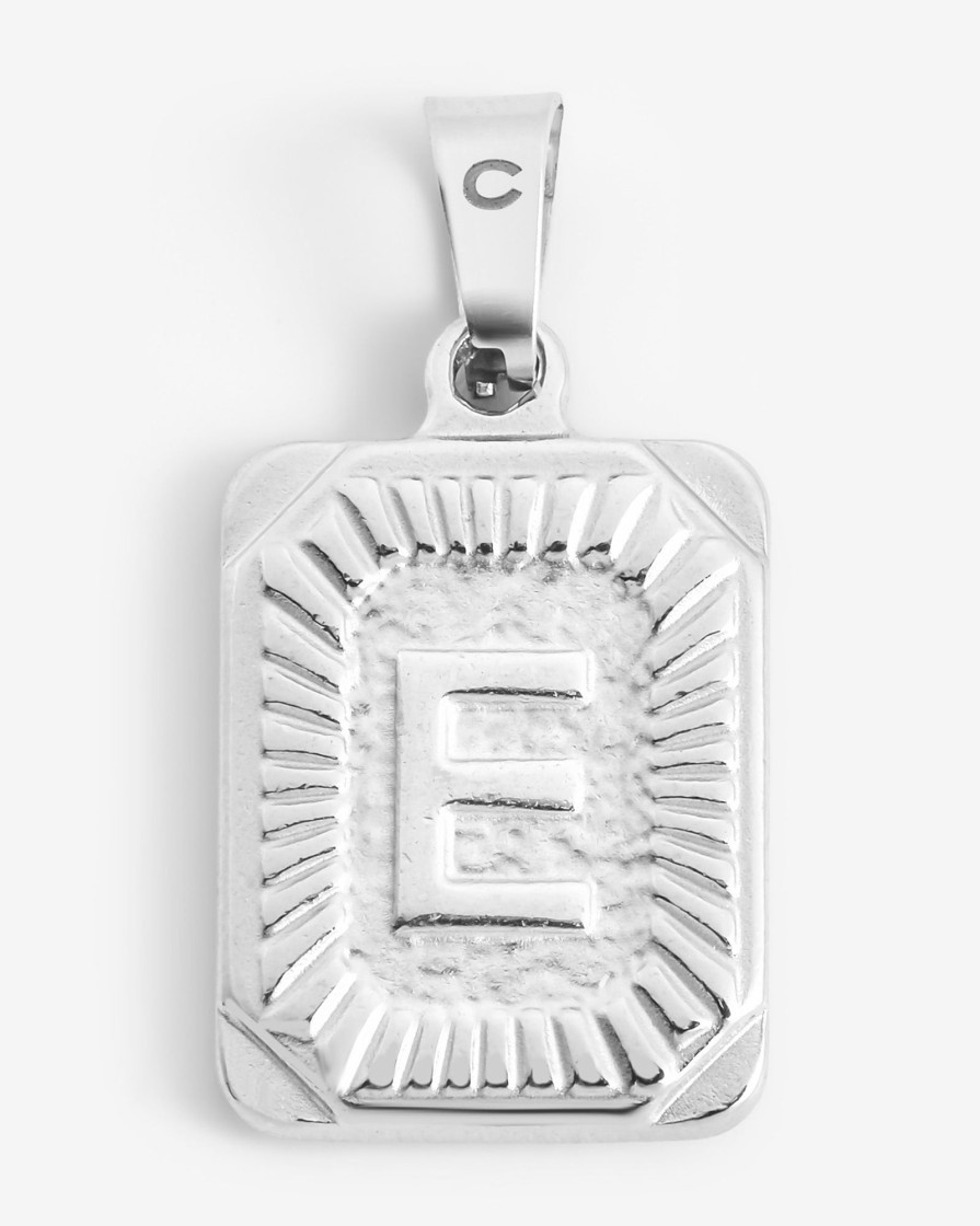 Pendants | cernucci Pendants Vintage Inspired Initial Rectangle Pendant E