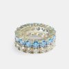 Rings | cernucci Rings Iced Blue Cz Double Row Tennis Ring