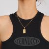 Pendants | cernucci Pendants 22Mm Rose Rectangle Embossed Pendant - Gold