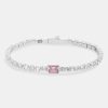 Iced Jewellery | JWL-BRA Iced Jewellery Pink Gemstone Tennis Bracelet - White 3Mm