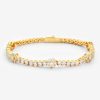 Bracelets & Bangles | JWL-BRA Bracelets & Bangles Iced Floral Detail Tennis Bracelet - Gold