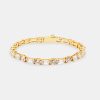 Bracelets & Bangles | JWL-BRA Bracelets & Bangles 5Mm Gold Plated Round U0026 Rectangular Tennis Chain