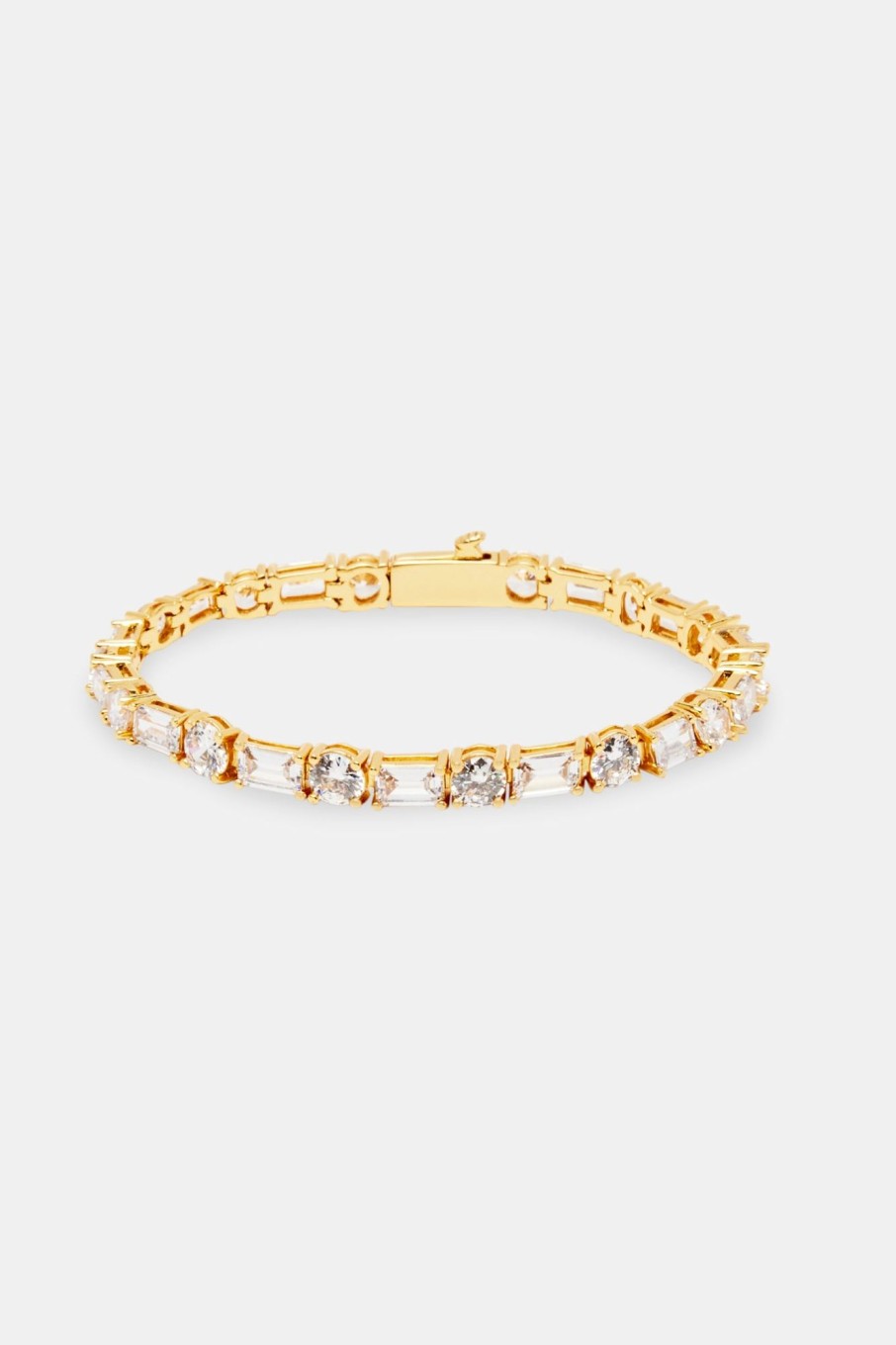 Bracelets & Bangles | JWL-BRA Bracelets & Bangles 5Mm Gold Plated Round U0026 Rectangular Tennis Chain