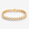 Bracelets & Bangles | JWL-BRA Bracelets & Bangles Iced Round Stone Bracelet - Gold