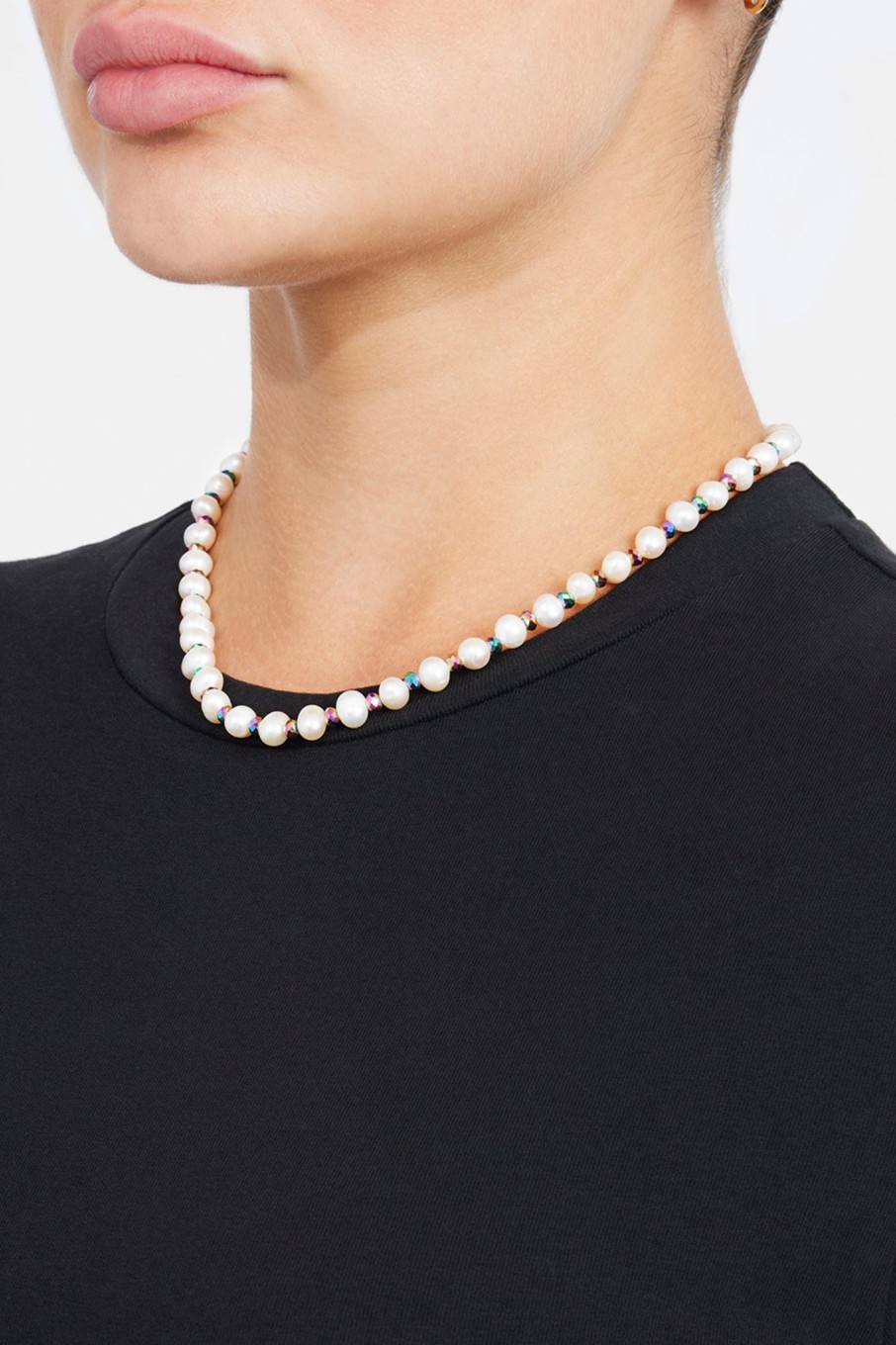 Pearls | JWL-NECK-PRL Pearls Oil Slick Bead U0026 Freshwater Pearl Necklace