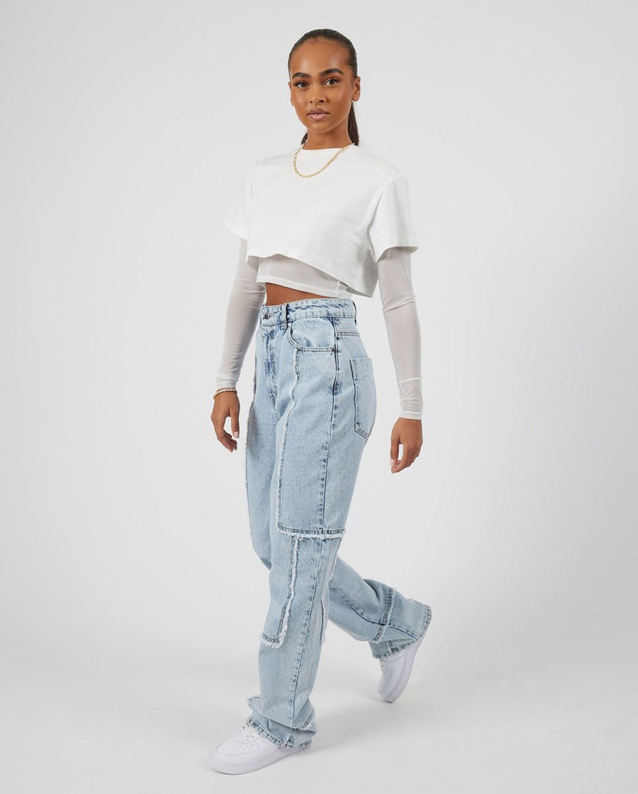 Jeans | CLO-BOT-DEN Jeans Relaxed Raw Edge Detail Jeans - Ice Blue