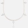 Necklaces | cernucci Necklaces 6Mm Pearl Cross Necklace