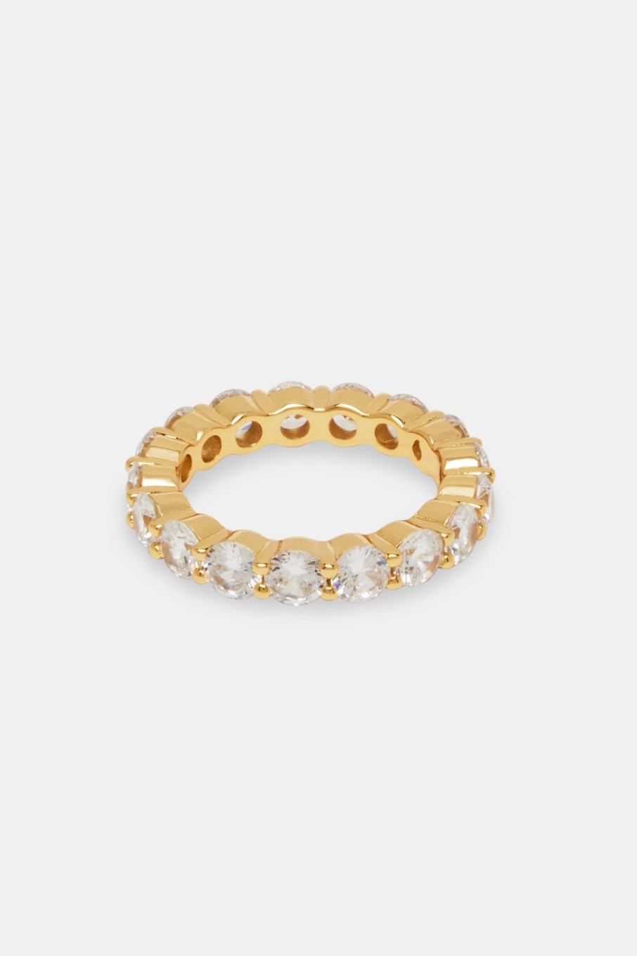 Rings | JWL-RNG Rings 925 Gold Plated Iced Single Row Tennis Ring