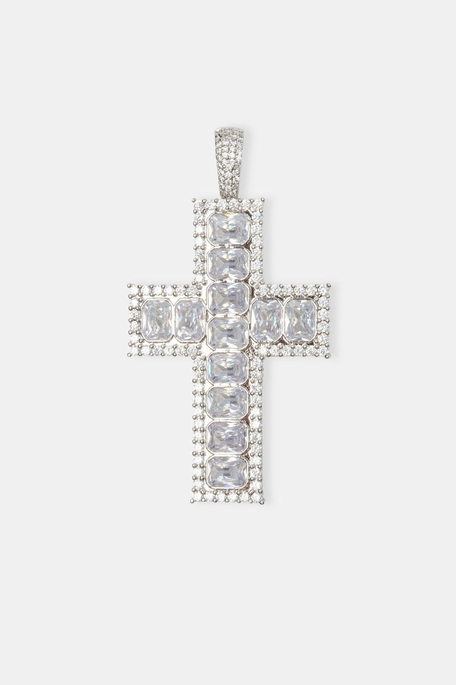 Cross Jewellery | cernucci Cross Jewellery Square Baguette Cross Pendant - White