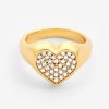 Rings | cernucci Rings 11Mm Iced Pave Heart Ring - Gold