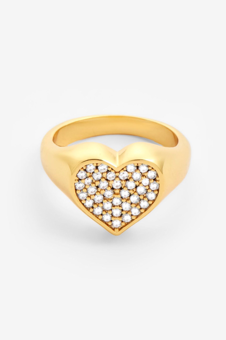 Rings | cernucci Rings 11Mm Iced Pave Heart Ring - Gold