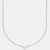 Iced Jewellery | JWL-NECK Iced Jewellery Clear Butterfly Necklace - White