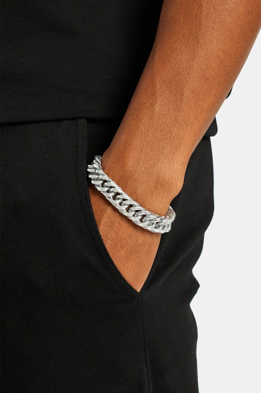 Bracelets & Bangles | cernucci Bracelets & Bangles 13Mm Polished Square Cuban Link Bracelet - Stainless Steel