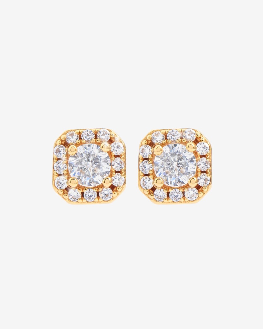 Iced Jewellery | JWL-EAR Iced Jewellery 7Mm Iced Cluster Stud Earrings - Gold