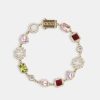 Iced Jewellery | cernucci Iced Jewellery Pink Heart Multi Gem Bracelet - Gold