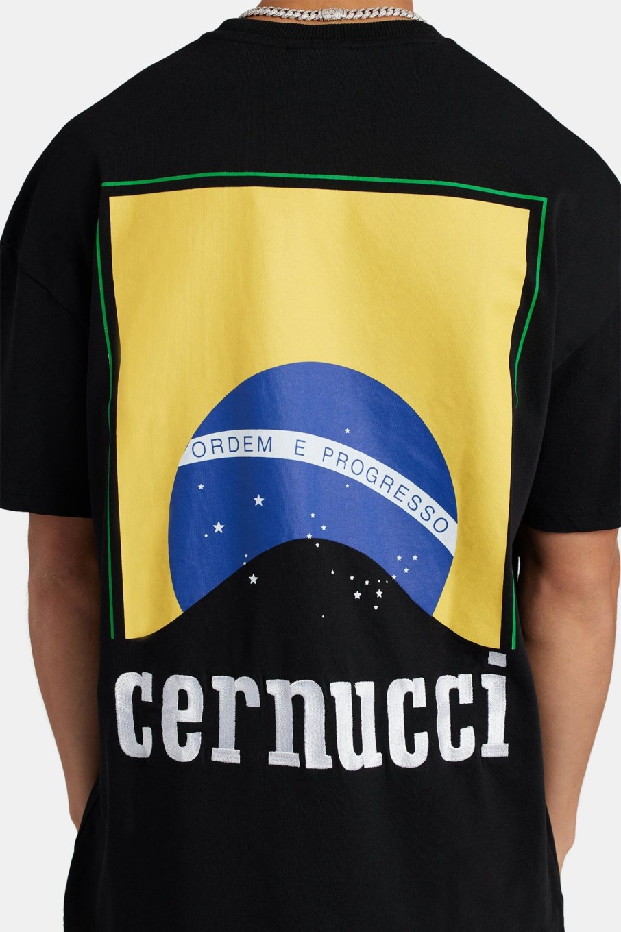 T-Shirts & Vests | cernucci T-Shirts & Vests Oversized Brazil Back Graphic T-Shirt - Black