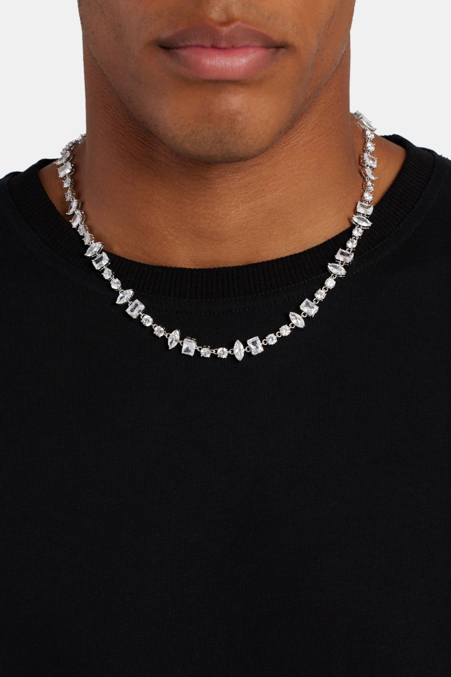 Iced Jewellery | cernucci Iced Jewellery Iced Cz Clear Mixed Shape Tennis Chain