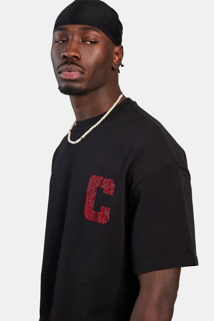 T-Shirts & Vests | cernucci T-Shirts & Vests C Diamante Oversized T-Shirt - Black