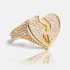 Rings | cernucci Rings Iced Heartbreak Ring - Gold