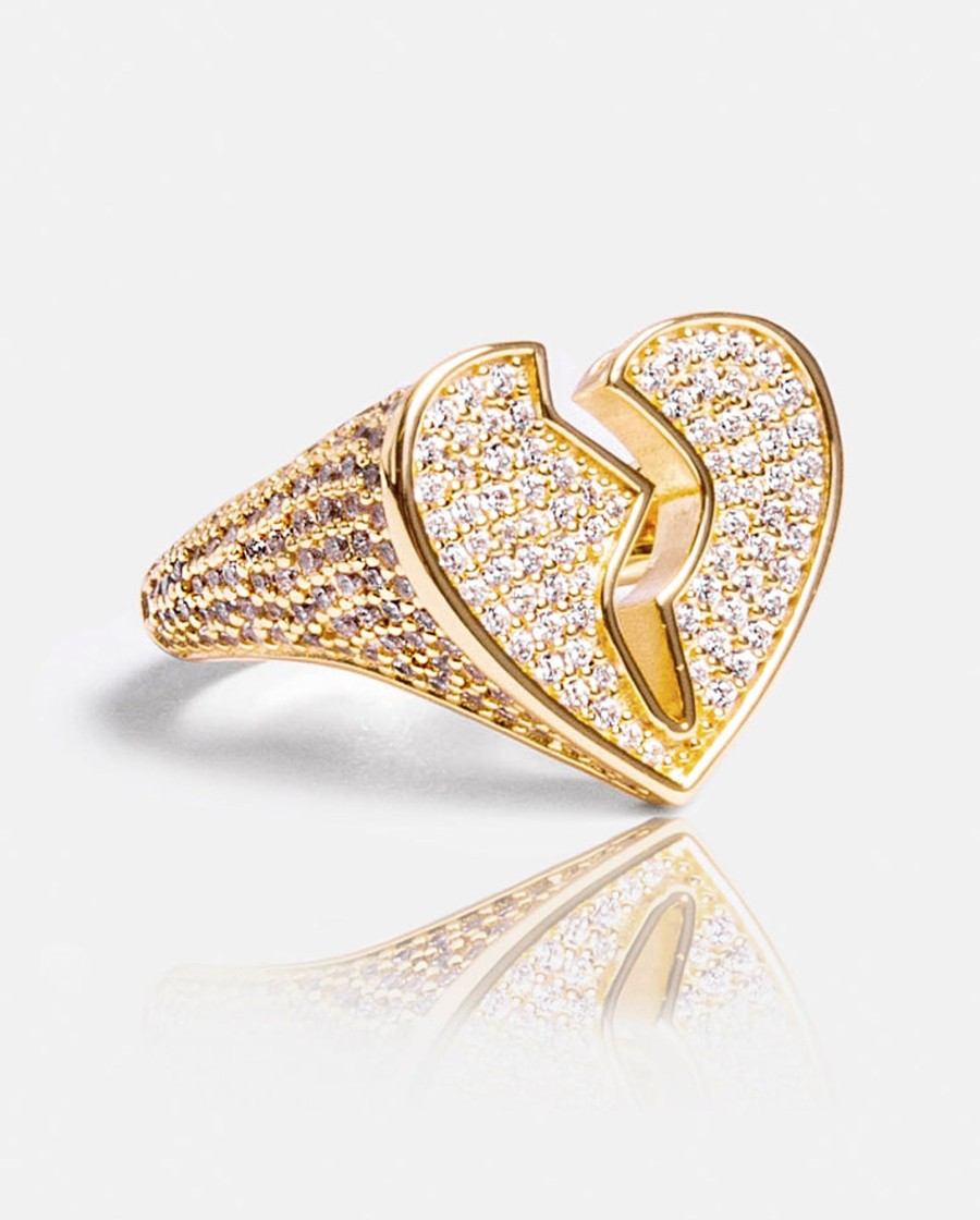 Rings | cernucci Rings Iced Heartbreak Ring - Gold