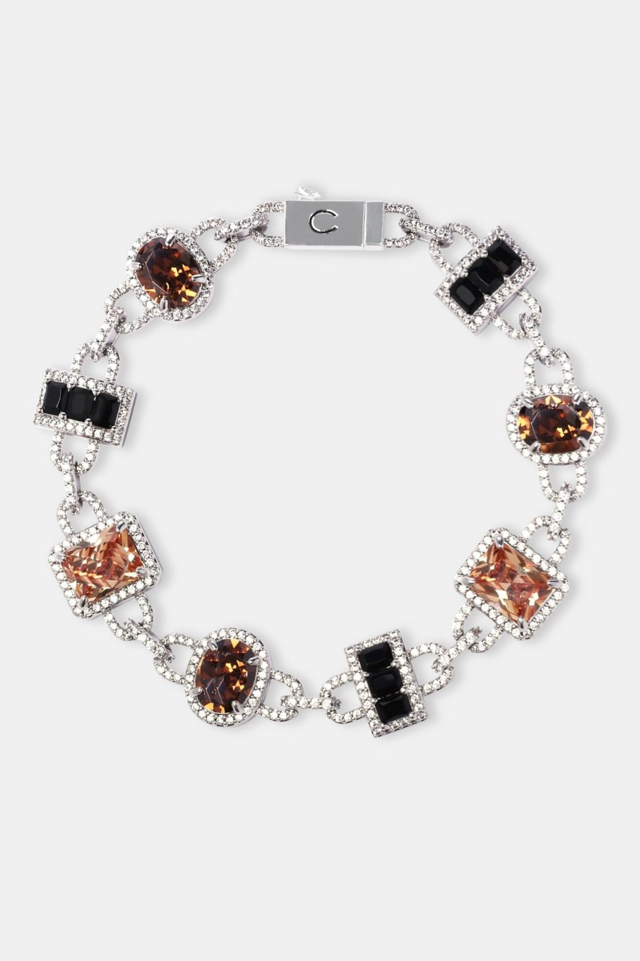 Bracelets & Bangles | cernucci Bracelets & Bangles Iced Chocolate Mixed Shape Gemstone Bracelet - White