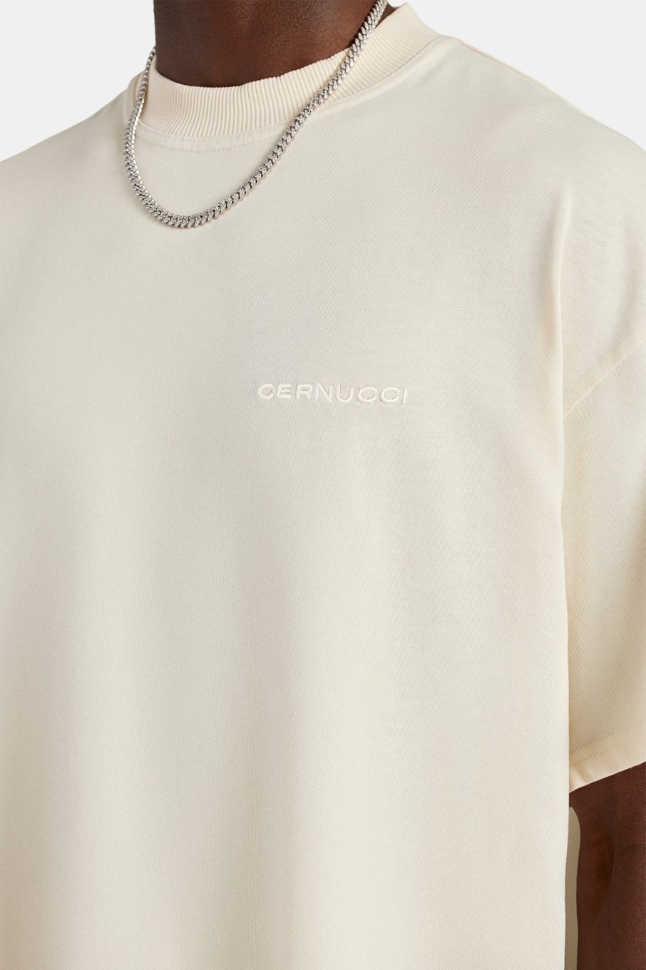 T-Shirts & Vests | cernucci T-Shirts & Vests Cernucci Embroidered T-Shirt - Ecru