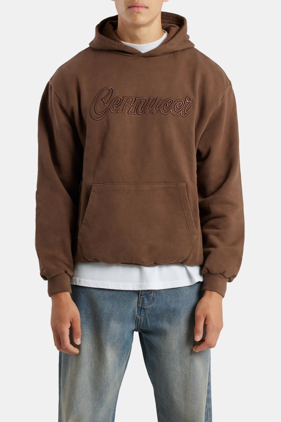 Hoodies & Sweatshirts | cernucci Hoodies & Sweatshirts Cernucci Embroidered Hoodie - Chocolate