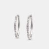 Iced Jewellery | JWL-EAR Iced Jewellery Tennis Hoop Earrings - White