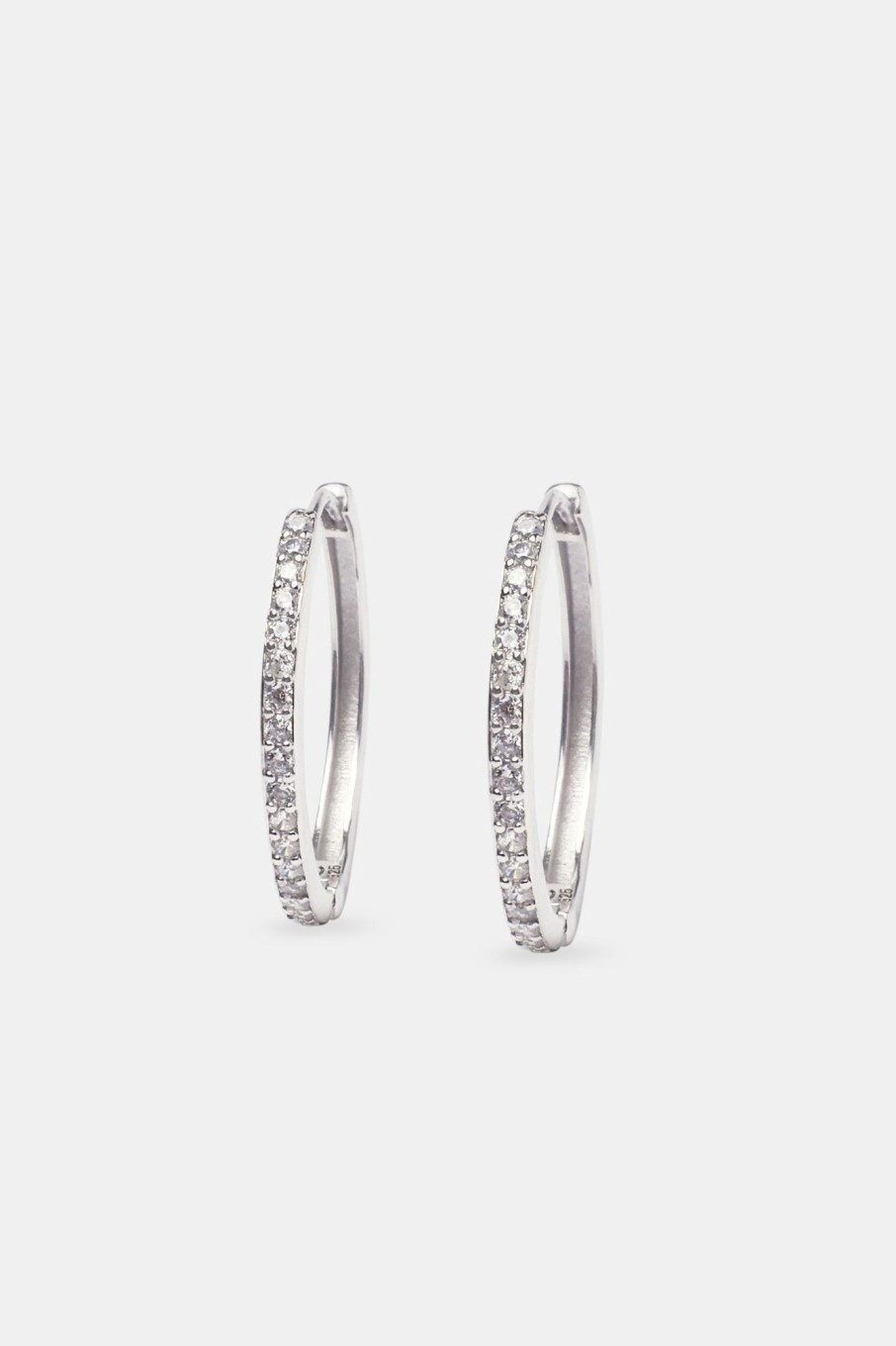 Iced Jewellery | JWL-EAR Iced Jewellery Tennis Hoop Earrings - White