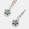 Iced Jewellery | JWL-EAR Iced Jewellery 10Mm Iced Blue Cz Floral Drop Earrings